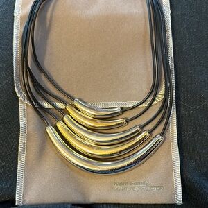 Lia Sophia Gold and Black Multi-Strand Necklace